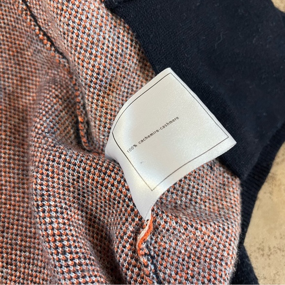 Floral 100% Cashmere Cardigan Women EU 38 / US 6 Blue White Button Stretch Boho - Picture 9 of 9